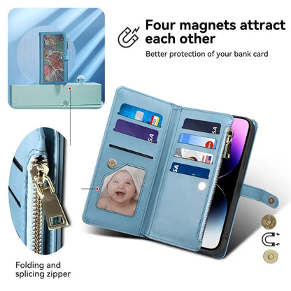 ESEBLE Galaxy Series For iPhone 16 Case Leather Zipper Phone Cover RFID Blocking