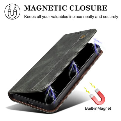 For iPhone 16 Case Crazy Horse Texture Waxy Leather Wallet Stand Cover