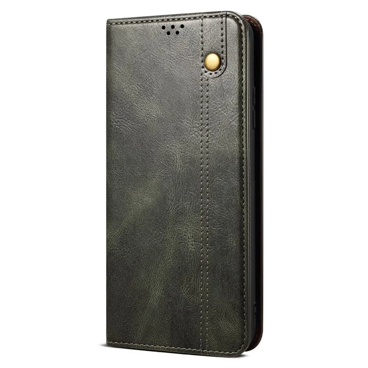 For iPhone 16 Case Crazy Horse Texture Waxy Leather Wallet Stand Cover