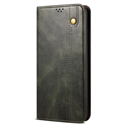 For iPhone 16 Case Crazy Horse Texture Waxy Leather Wallet Stand Cover