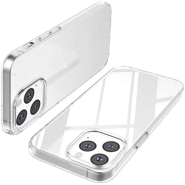 For iPhone 16 Pro Clear TPU Anti-drop Phone Case + Camera Lens Film + 2.5D Arc Edge Tempered Glass Screen Film