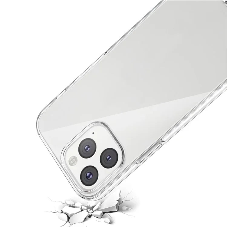 For iPhone 16 Pro Clear TPU Anti-drop Phone Case + Camera Lens Film + 2.5D Arc Edge Tempered Glass Screen Film