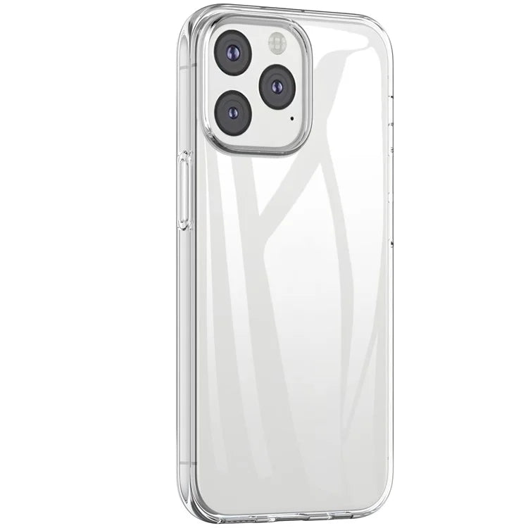 For iPhone 16 Pro Clear TPU Anti-scratch Phone Case + Tempered Glass Lens Film + 2.5D Arc Edge Screen Protector