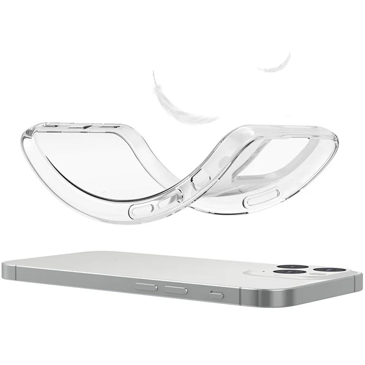 For iPhone 16 Pro Max Clear TPU Anti-scratch Phone Case + Tempered Glass Lens Film + 2.5D Arc Edge Screen Protector