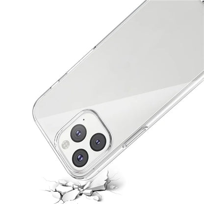 For iPhone 16 Pro Max Clear TPU Anti-scratch Phone Case + Tempered Glass Lens Film + 2.5D Arc Edge Screen Protector