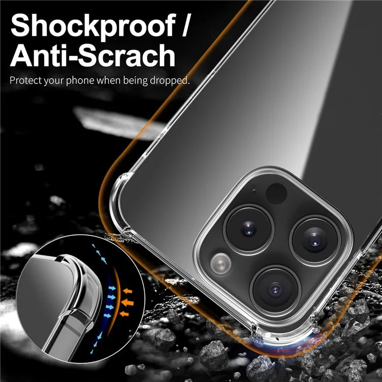 For iPhone 16 Pro Clear Case Shockproof TPU Phone Cover