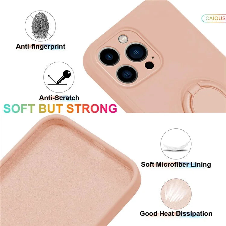 For iPhone 16 Pro Max Case Ring Kickstand Phone Cover with Strap