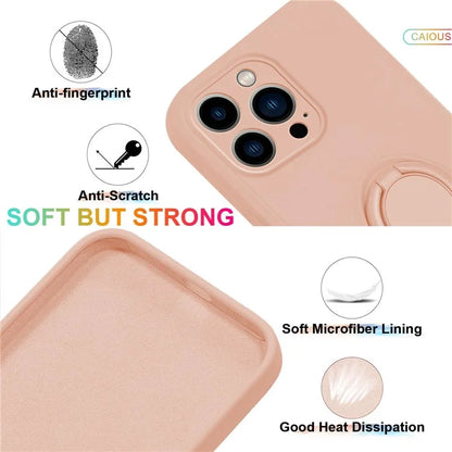For iPhone 16 Pro Max Case Ring Kickstand Phone Cover with Strap