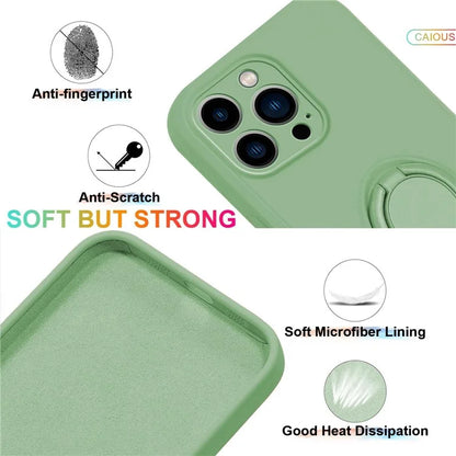 For iPhone 16 Pro Max Case Ring Kickstand Phone Cover with Strap