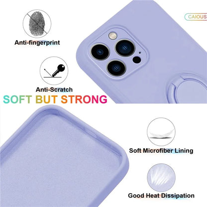 For iPhone 16 Pro Max Case Ring Kickstand Phone Cover with Strap