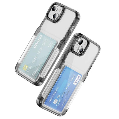 For iPhone 13 / 14 Case TPU + Acrylic Phone Cover with Card Holder Kickstand