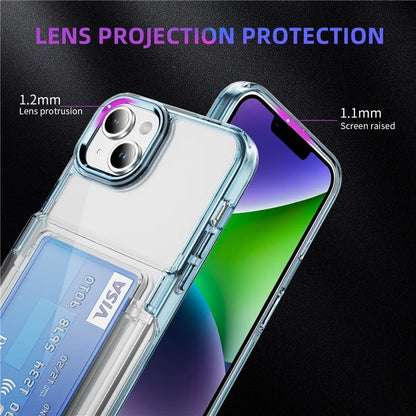 For iPhone 13 / 14 Case TPU + Acrylic Phone Cover with Card Holder Kickstand