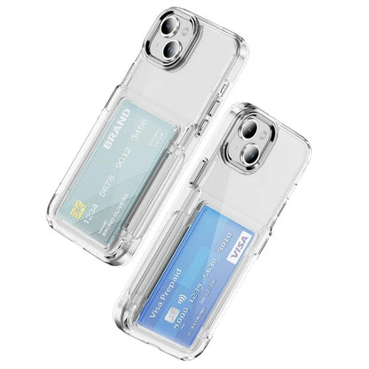 For iPhone 13 / 14 Case TPU + Acrylic Phone Cover with Card Holder Kickstand
