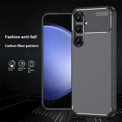 For Samsung Galaxy S24 FE Case Carbon Fiber Texture Soft TPU Phone Cover