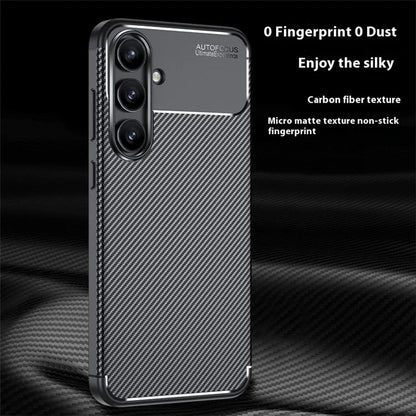 For Samsung Galaxy S24 FE Case Carbon Fiber Texture Soft TPU Phone Cover