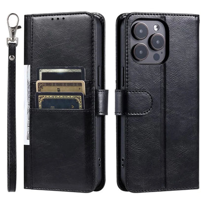 013 Style For iPhone 16 Pro Max Case PU Leather Anti-Fall Phone Cover with 6 Card Slots