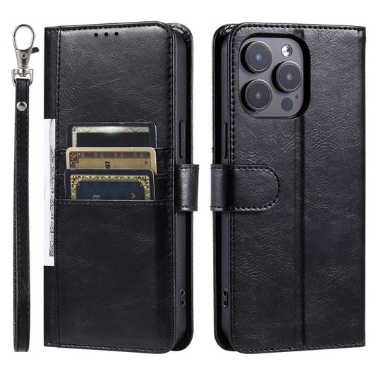 013 Style For iPhone 16 Pro Max Case PU Leather Anti-Fall Phone Cover with 6 Card Slots