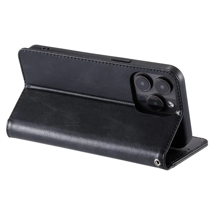 013 Style For iPhone 16 Pro Max Case PU Leather Anti-Fall Phone Cover with 6 Card Slots