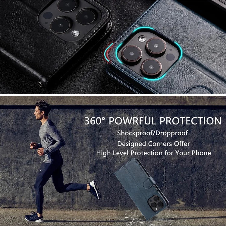 013 Style For iPhone 16 Pro Max Case PU Leather Anti-Fall Phone Cover with 6 Card Slots
