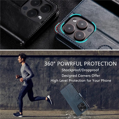 013 Style For iPhone 16 Pro Max Case PU Leather Anti-Fall Phone Cover with 6 Card Slots