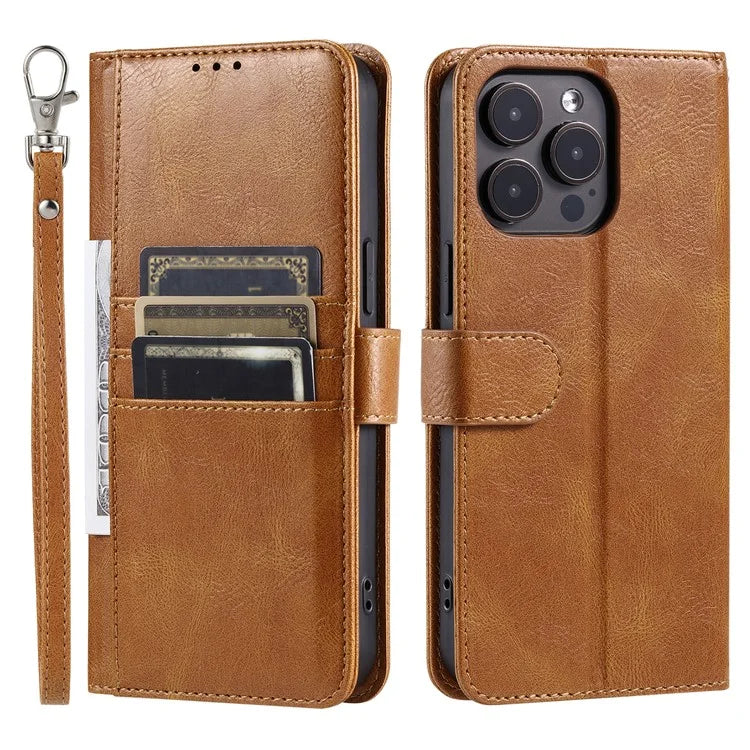 013 Style For iPhone 16 Pro Max Case PU Leather Anti-Fall Phone Cover with 6 Card Slots