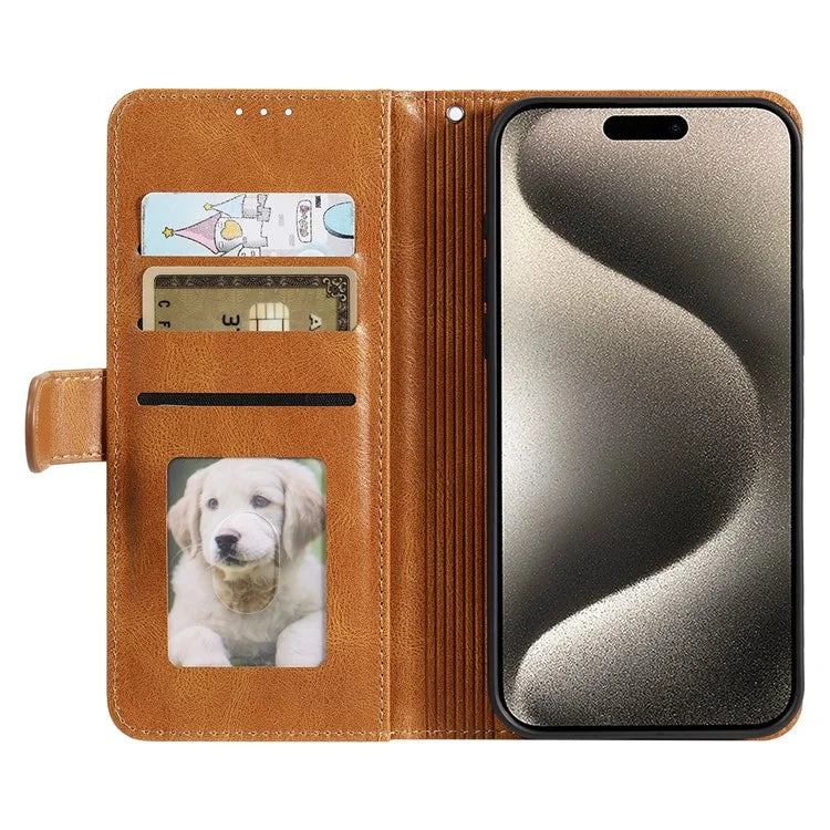 013 Style For iPhone 16 Pro Max Case PU Leather Anti-Fall Phone Cover with 6 Card Slots