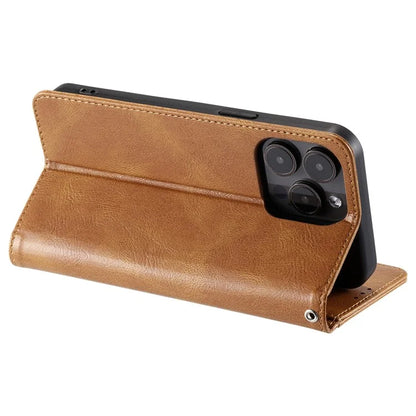 013 Style For iPhone 16 Pro Max Case PU Leather Anti-Fall Phone Cover with 6 Card Slots