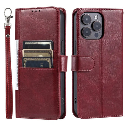 013 Style For iPhone 16 Pro Max Case PU Leather Anti-Fall Phone Cover with 6 Card Slots