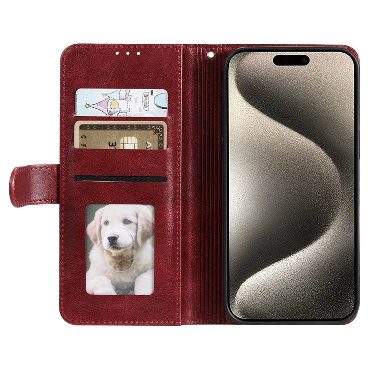 013 Style For iPhone 16 Pro Max Case PU Leather Anti-Fall Phone Cover with 6 Card Slots
