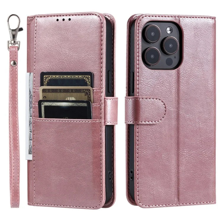 013 Style For iPhone 16 Pro Max Case PU Leather Anti-Fall Phone Cover with 6 Card Slots