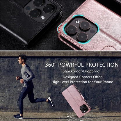 013 Style For iPhone 16 Pro Max Case PU Leather Anti-Fall Phone Cover with 6 Card Slots