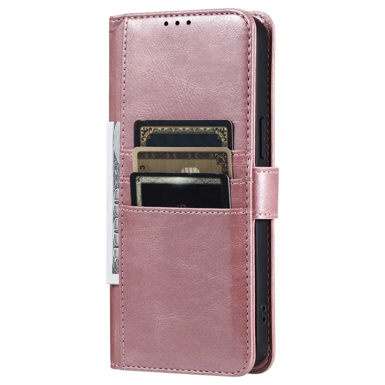 013 Style For iPhone 16 Pro Max Case PU Leather Anti-Fall Phone Cover with 6 Card Slots