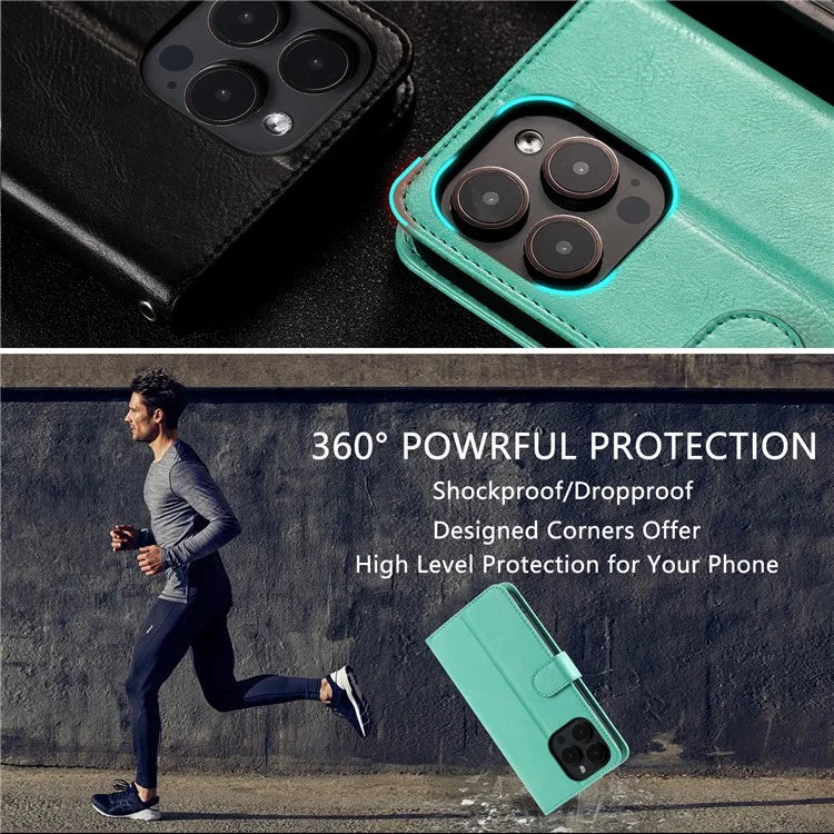 013 Style For iPhone 16 Pro Max Case PU Leather Anti-Fall Phone Cover with 6 Card Slots