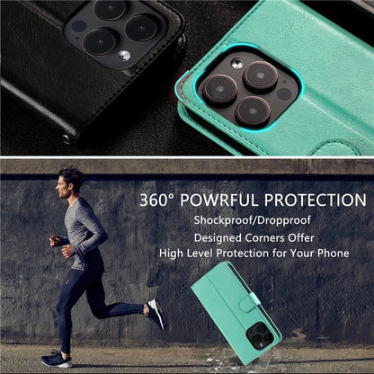 013 Style For iPhone 16 Pro Max Case PU Leather Anti-Fall Phone Cover with 6 Card Slots
