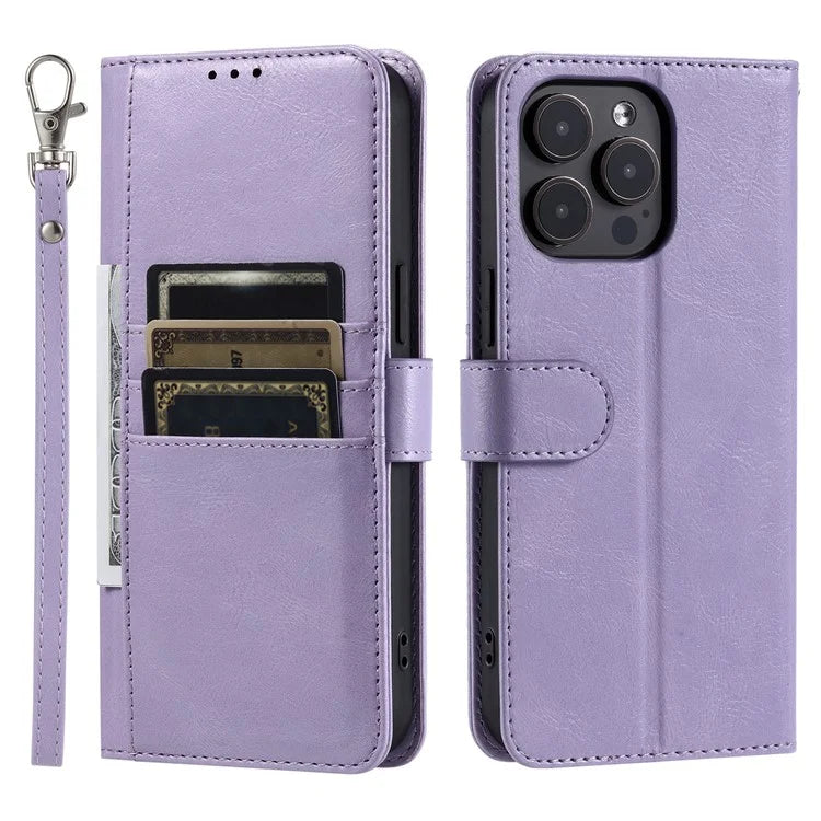 013 Style For iPhone 16 Pro Max Case PU Leather Anti-Fall Phone Cover with 6 Card Slots