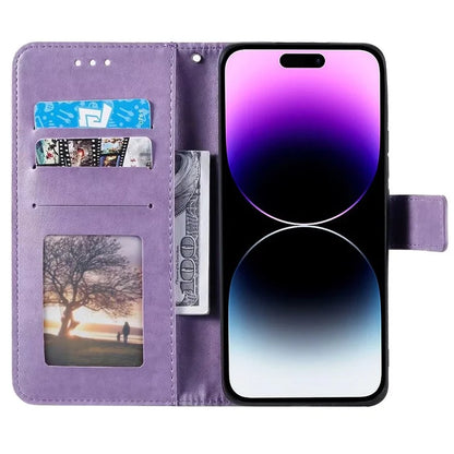 For iPhone 16 Pro Max Stand Case Imprinted Totem PU Leather Wallet Phone Cover