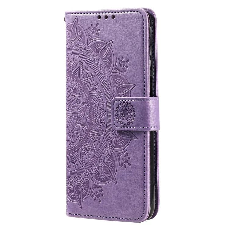 For iPhone 16 Pro Max Stand Case Imprinted Totem PU Leather Wallet Phone Cover