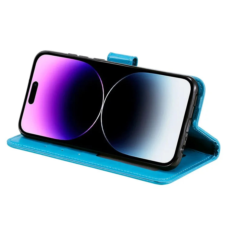 For iPhone 16 Pro Max Stand Case Imprinted Totem PU Leather Wallet Phone Cover