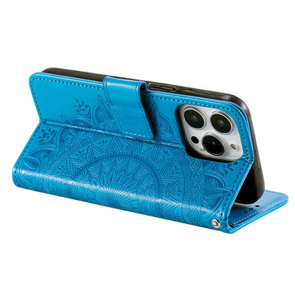 For iPhone 16 Pro Max Stand Case Imprinted Totem PU Leather Wallet Phone Cover