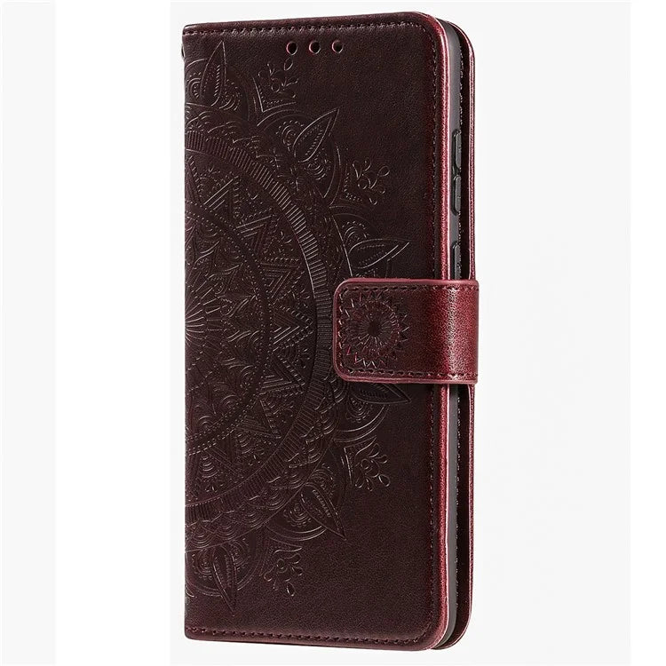 For iPhone 16 Pro Max Stand Case Imprinted Totem PU Leather Wallet Phone Cover