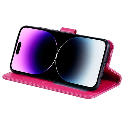 For iPhone 16 Pro Max Stand Case Imprinted Totem PU Leather Wallet Phone Cover