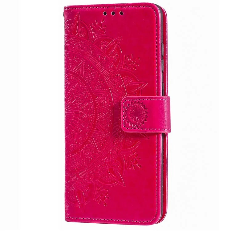 For iPhone 16 Pro Max Stand Case Imprinted Totem PU Leather Wallet Phone Cover
