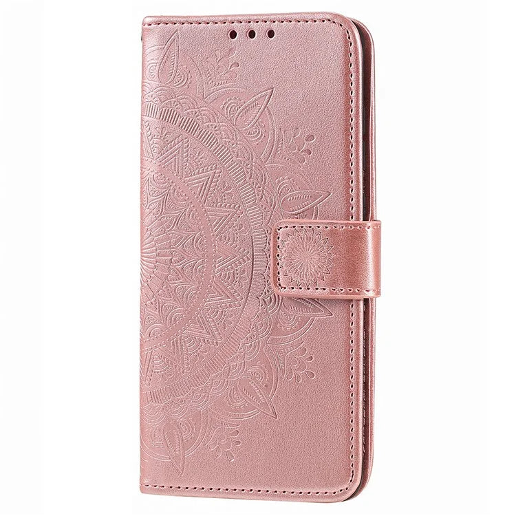 For iPhone 16 Pro Max Stand Case Imprinted Totem PU Leather Wallet Phone Cover