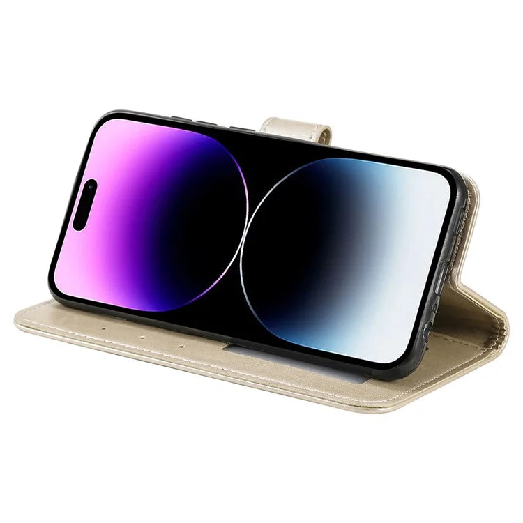 For iPhone 16 Pro Max Stand Case Imprinted Totem PU Leather Wallet Phone Cover