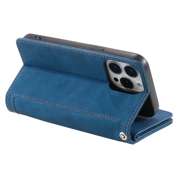 For iPhone 16 Pro Max Case Zipper Pocket 9 Card Slots PU Leather Phone Cover
