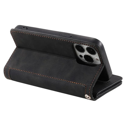For iPhone 16 Pro Max Case Zipper Pocket 9 Card Slots PU Leather Phone Cover
