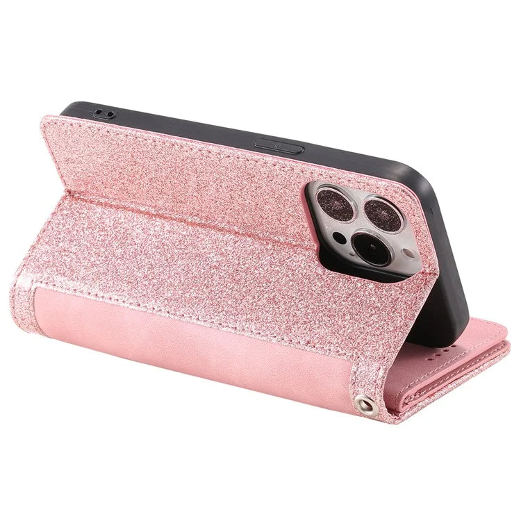For iPhone 16 Pro Max Case Zipper Pocket 9 Card Slots PU Leather Phone Cover