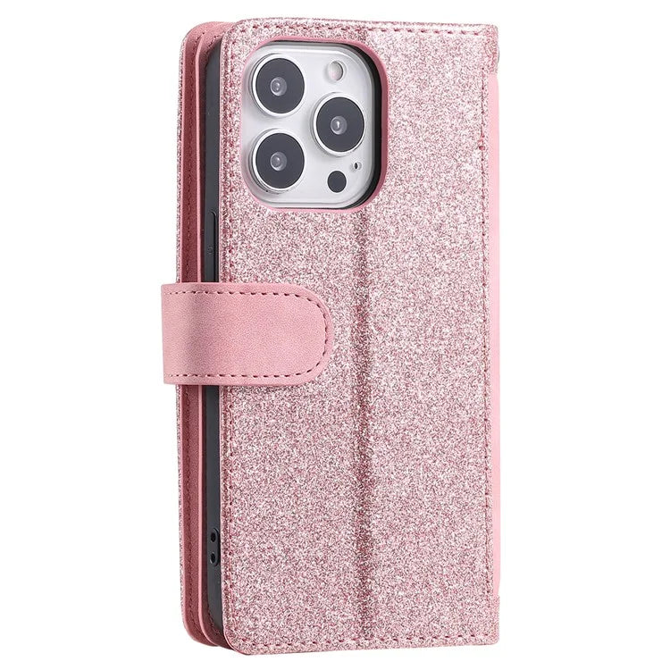 For iPhone 16 Pro Max Case Zipper Pocket 9 Card Slots PU Leather Phone Cover