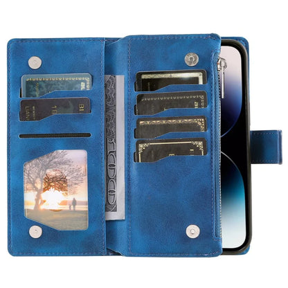 006 For iPhone 16 Pro Max Case PU Leather Zipper Phone Cover Mandala Flower Pattern