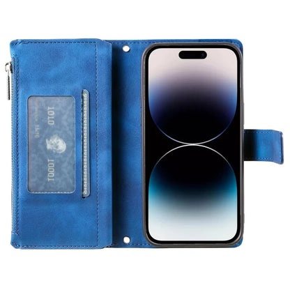 006 For iPhone 16 Pro Case Mandala Flower Zipper Pocket Leather Phone Cover